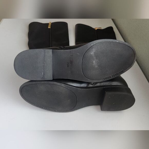 🌸Michael Kors Leather Tall boots Black/Brown Size 7.5 - Picture 2 of 10